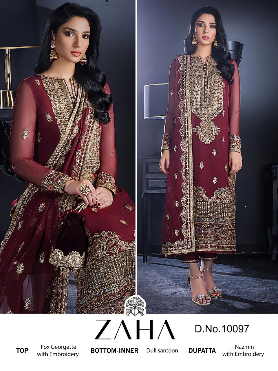 Zaha Khushbu Vol 2 Georgette Wedding Wear Wholesale Pakistani Dress Material